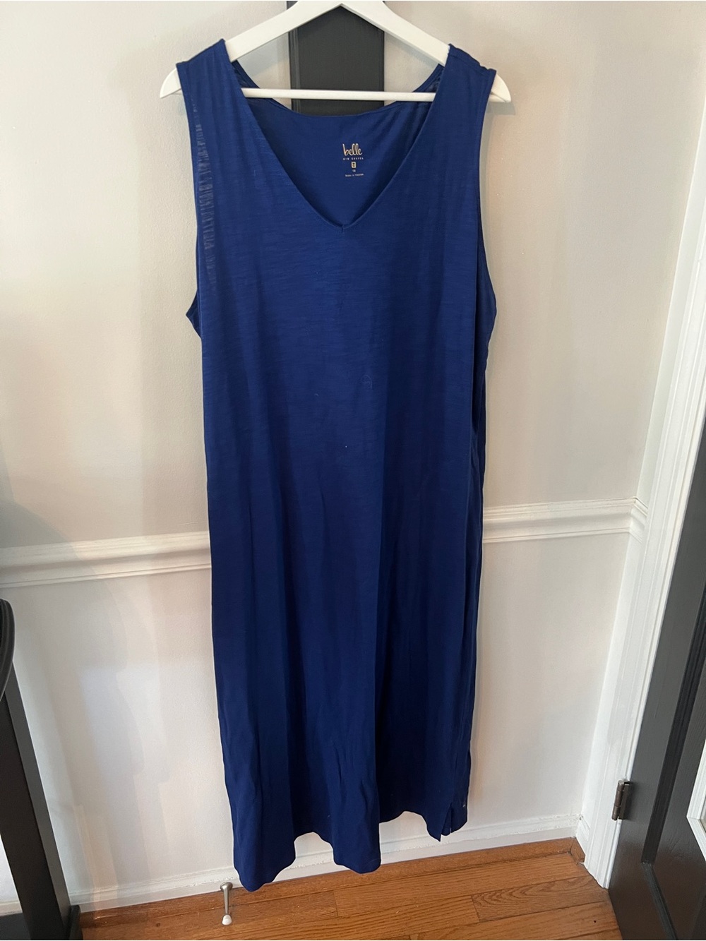 Belle by Kim Gravel Navy Blue Sleeveless V-Neck Swim Coverup